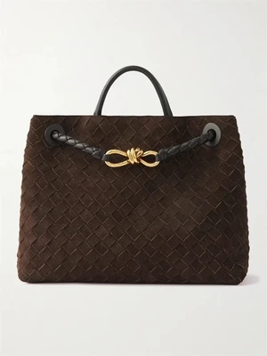 Сумка-тоут Andiamo среднего размера из замши intrecciato BOTTEGA VENETA, коричневый 47338590