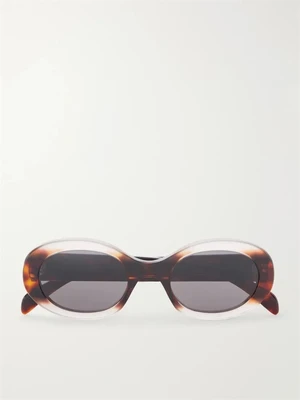 Овальные солнцезащитные очки Triomphe из ацетата с черепаховой оправой CELINE EYEWEAR, красный 47343338