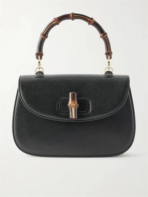 Клатч Bamboo 1947 из кожи среднего размера GUCCI, черный 47344391