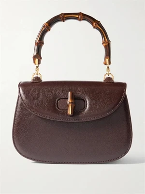 Малая сумка тоут GUCCI Bamboo 1947 из текстурированной кожи, коричневый 47344593