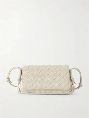 Кожаная сумка через плечо Notturno Intrecciato BOTTEGA VENETA, бежевый 47344707
