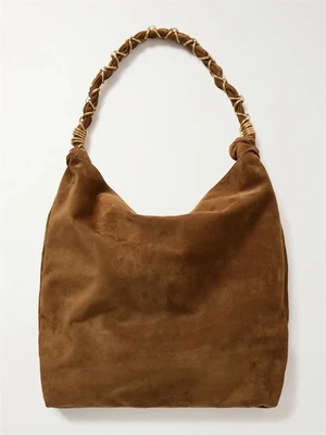 Замшевая сумка Amalia с украшениями SAINT LAURENT, коричневый 47345140