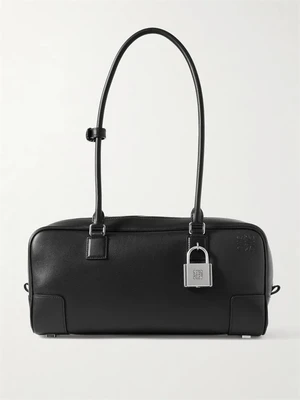Украшенная кожаная сумка на плечо Amazona 31 LOEWE, черный 47345158
