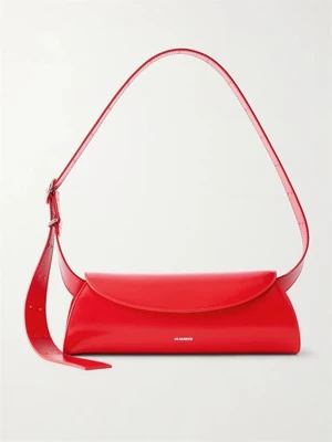 Маленькая кожаная сумка через плечо Cannolo JIL SANDER, красный 47345386