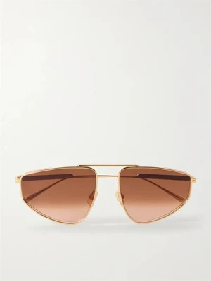 Солнцезащитные очки-авиаторы Ribbon золотистого цвета BOTTEGA VENETA EYEWEAR, золотой 47348926