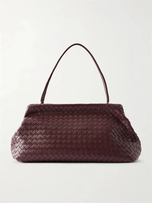 Плетеная кожаная сумка через плечо BOTTEGA VENETA, бордовый 47374146