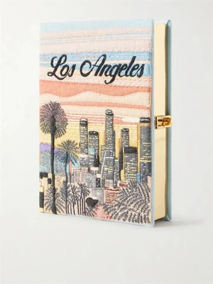 Клатч из канваса с аппликацией и вышивкой Los Angeles Olympia Le-Tan, розовый 47324445