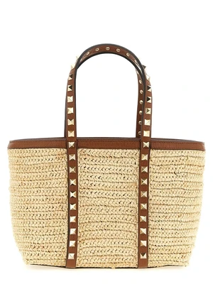 Мини-шопер VALENTINO GARAVANI «Rockstud», бежевый 47339847