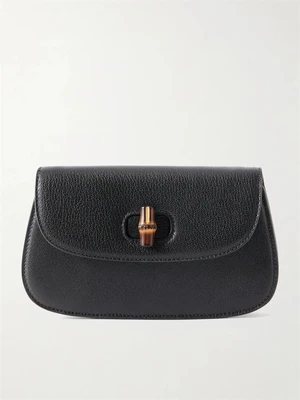Клатч из фактурной кожи Bamboo 1947 GUCCI, черный 47345638