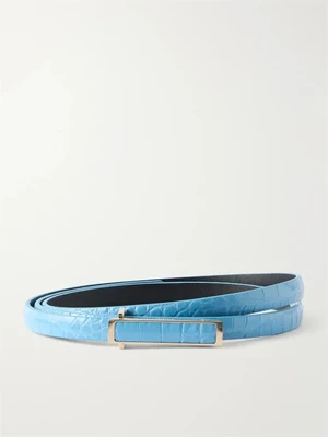 Ремень из крокодиловой кожи с эффектом TOM FORD, голубой 47346001
