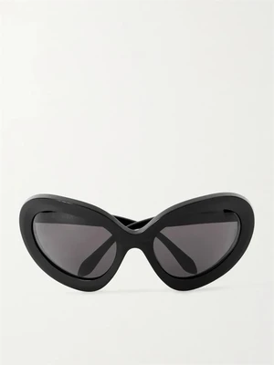 Круглые ацетатные солнцезащитные очки ALAÏA EYEWEAR, черный 47348414