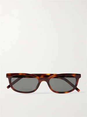 Солнцезащитные очки-кошечки из ацетата черепаховой расцветки Saint Laurent Eyewear, коричневый 47348921