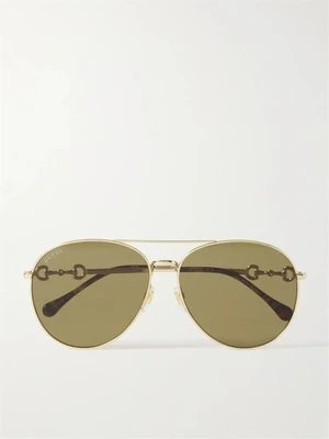 Солнцезащитные очки-авиаторы золотистого цвета Gucci Eyewear, золотой 47349482