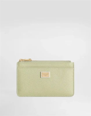 Кардхолдер из телячьей кожи Dauphine DOLCE & GABBANA, зеленый 47367399