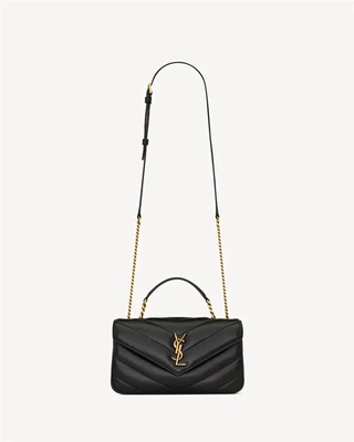 Сумка LOULOU с верхней ручкой из стеганой кожи ягненка SAINT LAURENT, черный 47374785