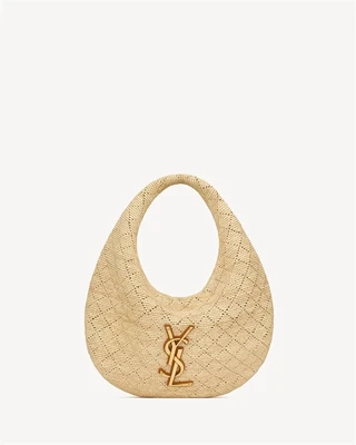 ICARE хобо из рафии SAINT LAURENT, бежевый 47376924