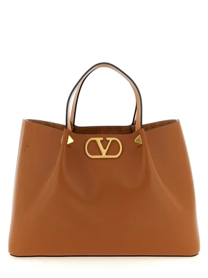 Сумка-шопер VALENTINO GARAVANI VLogo Signature среднего размера, коричневый 47340087
