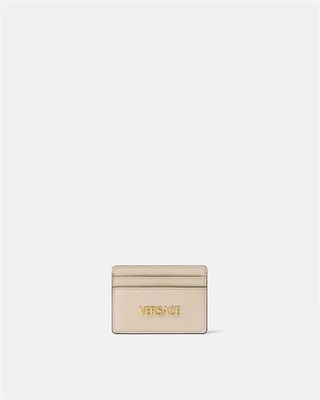 Кожаный держатель для карт с биркой VERSACE, бежевый 47363229