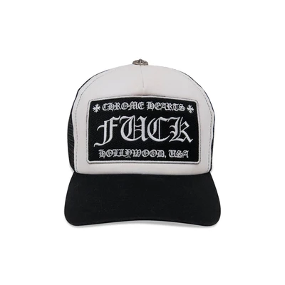 Кепка Chrome Hearts F**k Hollywood Tr**ker, черно-белая 4768265
