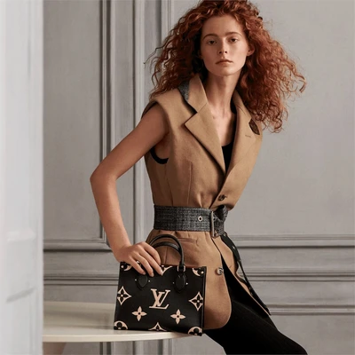 Сумка Louis Vuitton Onthego PM, черный/бежевый 1505036
