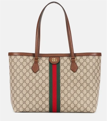 Сумка-тоут Gucci Ophidia GG среднего размера, коричневая 2083408