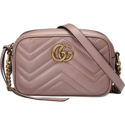 Мини-сумка Gucci GG Marmont Matelass?, нежный розовый 620080