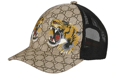 Кепка Gucci Tiger Embroidery, черный / коричневый 13910479