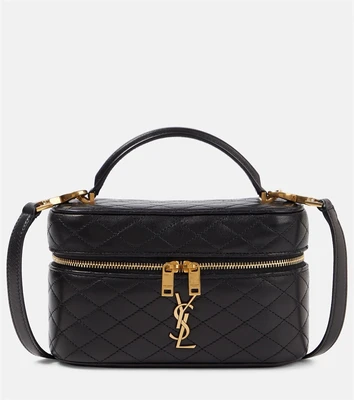 Мини-кожаная сумка-тоут gaby Saint Laurent, черный 5978364