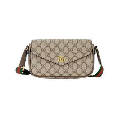 Женская миниатюрная сумка через плечо GUCCI Ophidia из канваса с кожаной отделкой 27945490