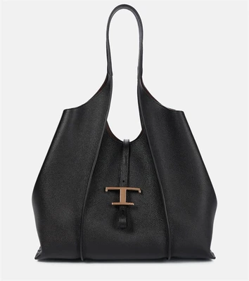 Классическая кожаная сумка-тоут среднего размера Tod'S, черный 5982098