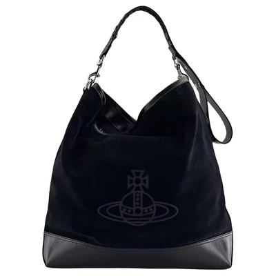 Сумка-шоппер из черной замши Vivienne Westwood 26499016