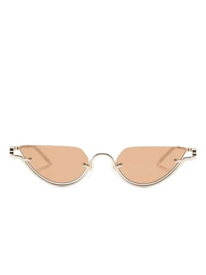 Gucci Eyewear солнцезащитные очки в полуободковой оправе, золотой 17996154