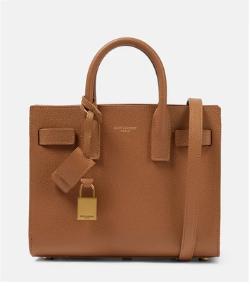 Сумка-тоут sac de jour из нано-кожи Saint Laurent, коричневый 5980706
