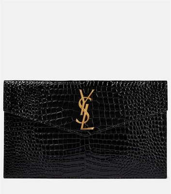 Клатч Uptown из лакированной кожи Saint Laurent, черный 2110366