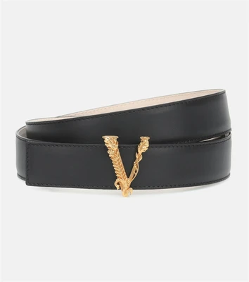 Кожаный ремень Virtus Versace, черный 2122355