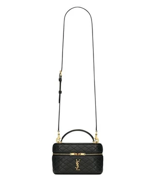 Миниатюрная косметичка Gaby из кожи ягненка Saint Laurent, цвет Black 6805722