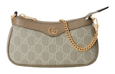 Мини-сумка через плечо GUCCI Ophidia из канваса с отделкой из кожи 26497773