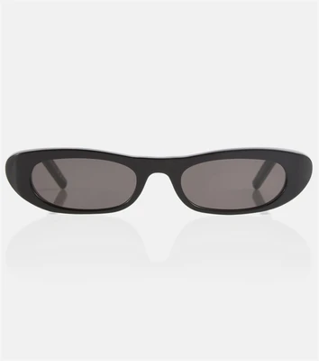 Солнцезащитные очки SL 557 Shade в овальной оправе Saint Laurent, черный 2109797