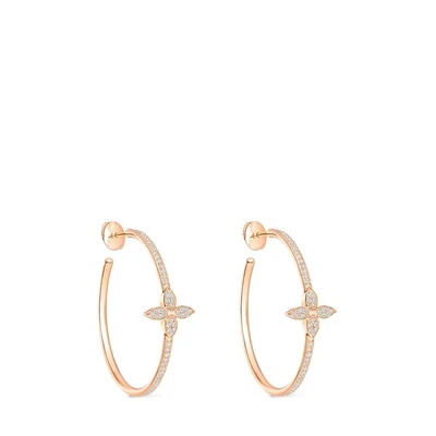 Серьги-кольца Idylle Blossom, розовое золото и бриллианты Louis Vuitton, розовый 22190982
