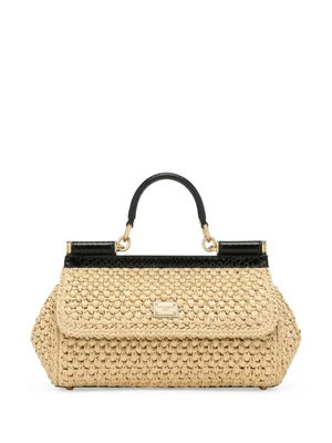 Dolce & Gabbana плетеная сумка-тоут Elongated Sicily, нейтральный цвет 15680395