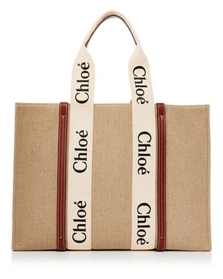 Большая сумка-тоут Woody Chloe, цвет Tan/Beige 6809123