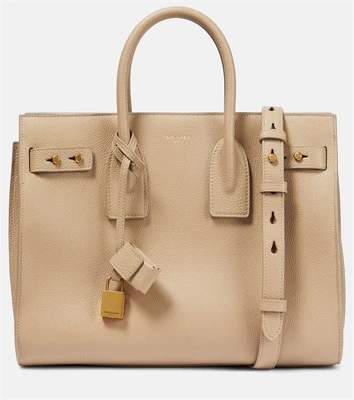 Sac De Jour Маленькая сумка-тоут из кожи Saint Laurent, бежевый 2109386