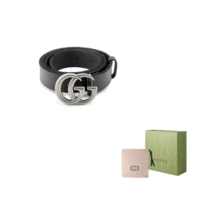 Женский ремень Gucci с буквами, черный 10435654