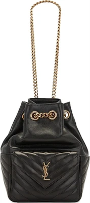 Сумка Saint Laurent Joe Chevron Bucket Bag Black, черный 1123744