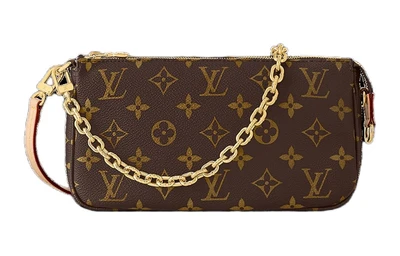 LOUIS VUITTON Сумка через плечо из лакированного полотна с кожаной отделкой женская коричневая 27972831