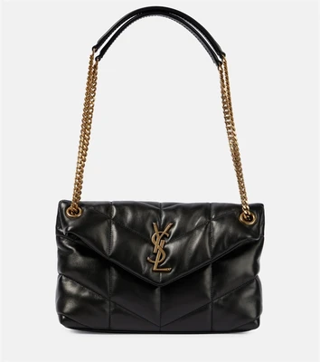 Маленькая кожаная сумка через плечо Puffer Saint Laurent, черный 2108338