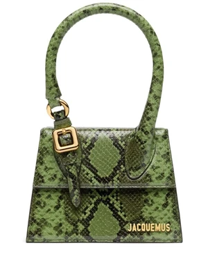 Мини-сумка Jacquemus Le Chiquito с тиснением под кожу змеи, зеленый 15690340