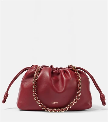 Средний кожаный клатч Flamenco Loewe, Burnt Red 25641398