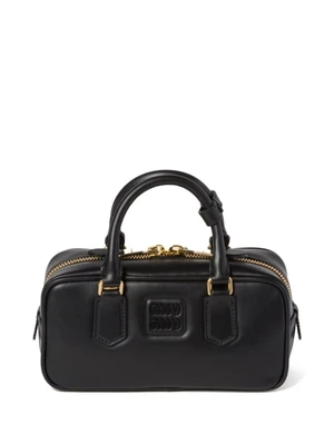 Сумка Miu Miu Аркадия с короткими ручками кожаная, черный 15663315