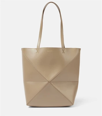 Складная кожаная сумка-тоут Puzzle Fold Medium Loewe, песочный 25641396